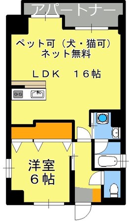 市役所前駅 徒歩2分 10階の物件間取画像